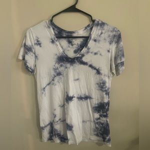 Blue tie, dyed, short sleeve top